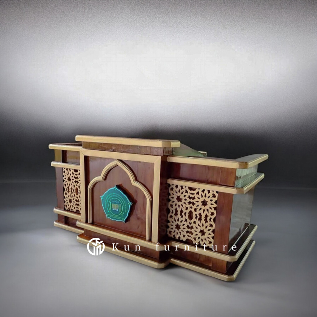 Mimbar Majelis Minimalis Kayu Jati Jepara - Meja Majelis Taklim Duduk