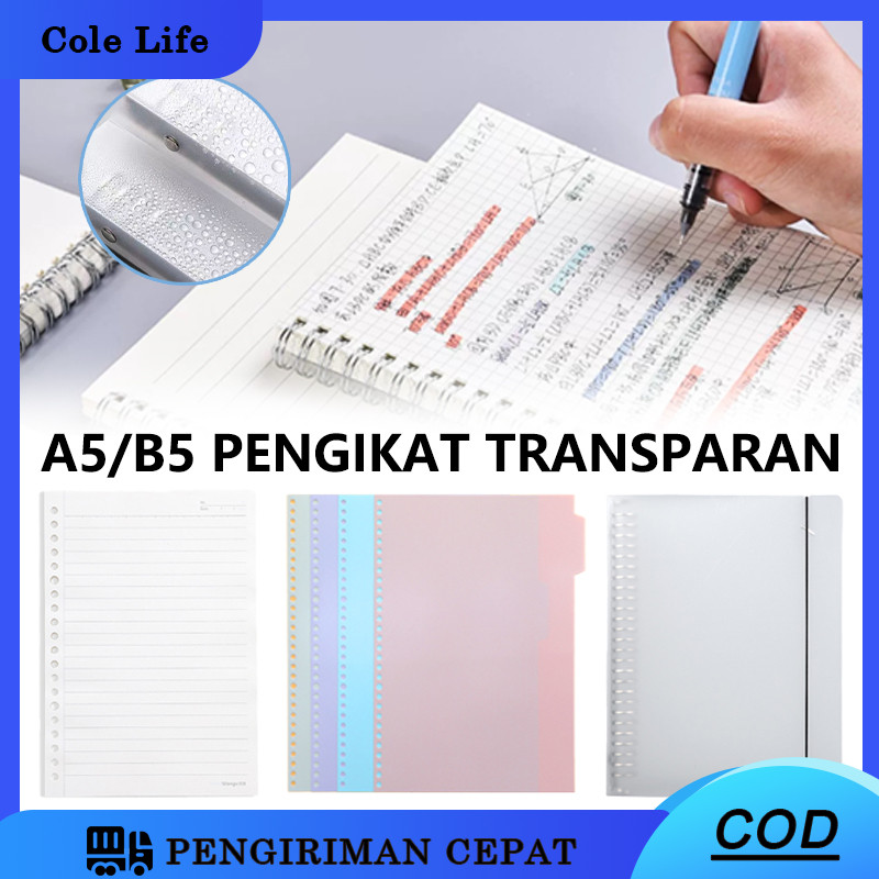 

A5/B5 Pengikat Transparan/DIY Binder Transparan Polos//penutup Macaron Buku Catatan PVC