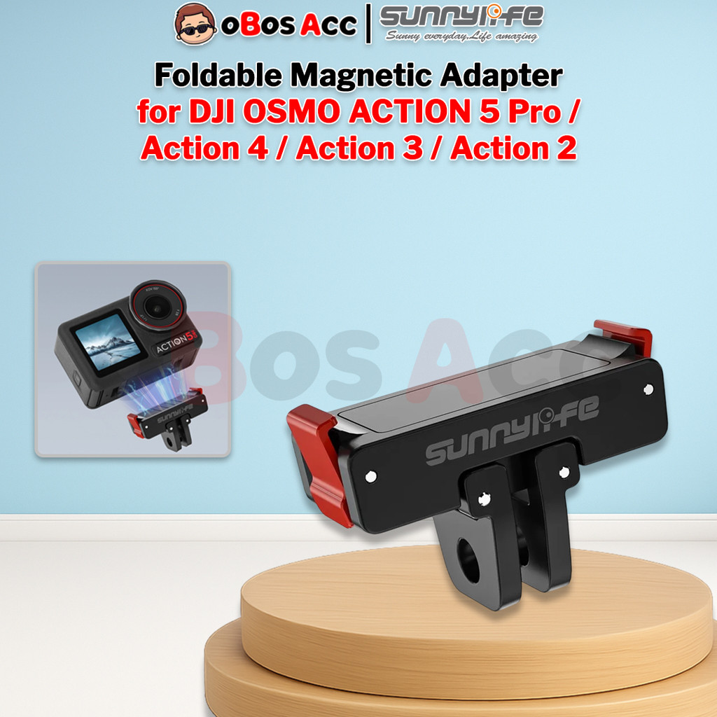SUNNYLIFE Foldable Magnetic Adapter For DJI Osmo Action 5 Pro / Action 4 / Action 3 / Action 2 Quick