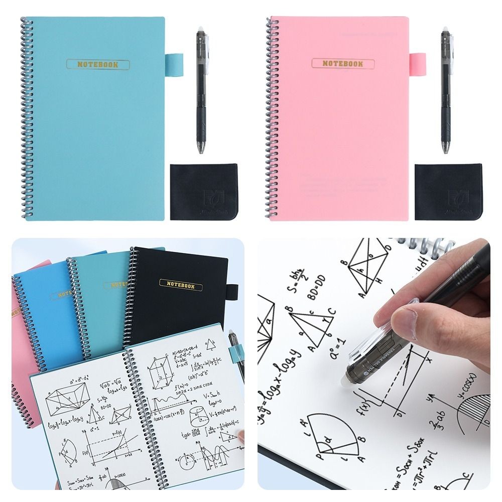 

A5 Erasable Notebook Paper Reusable Smart Wirebound Notebook Portable Waterproof Notepad Spiral Note Book