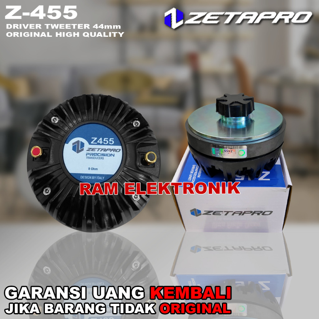 Driver Tweeter Twiter ZETAPRO Z455 120 Watt Coil 1.75 Inch Original