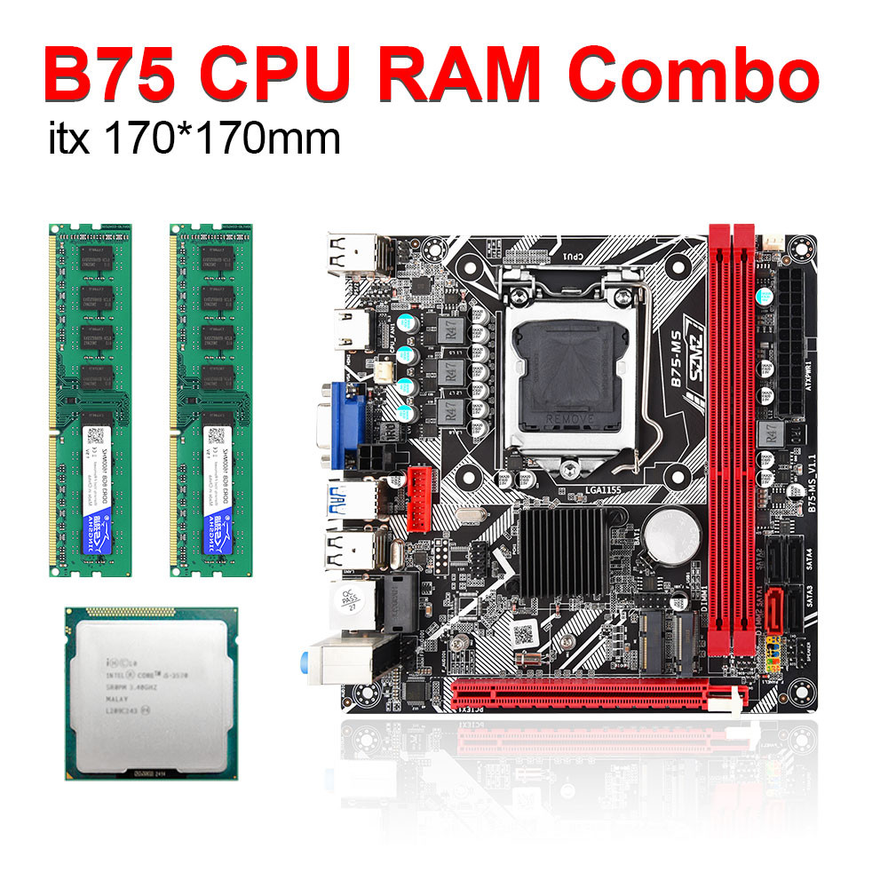 mini itx B75 Motherboard cpu ram combo LGA 1155 Set (Stock Clearance – Sell at a Loss)
