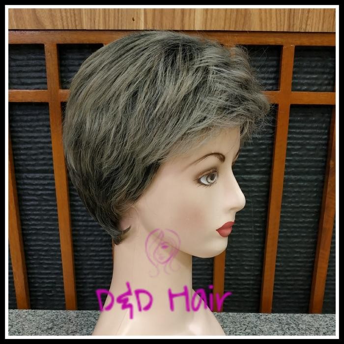 Wig Rambut - Wig Wanita - Wig Nenek - D&D001 - Grey - Wig Uban - +/- 5cm