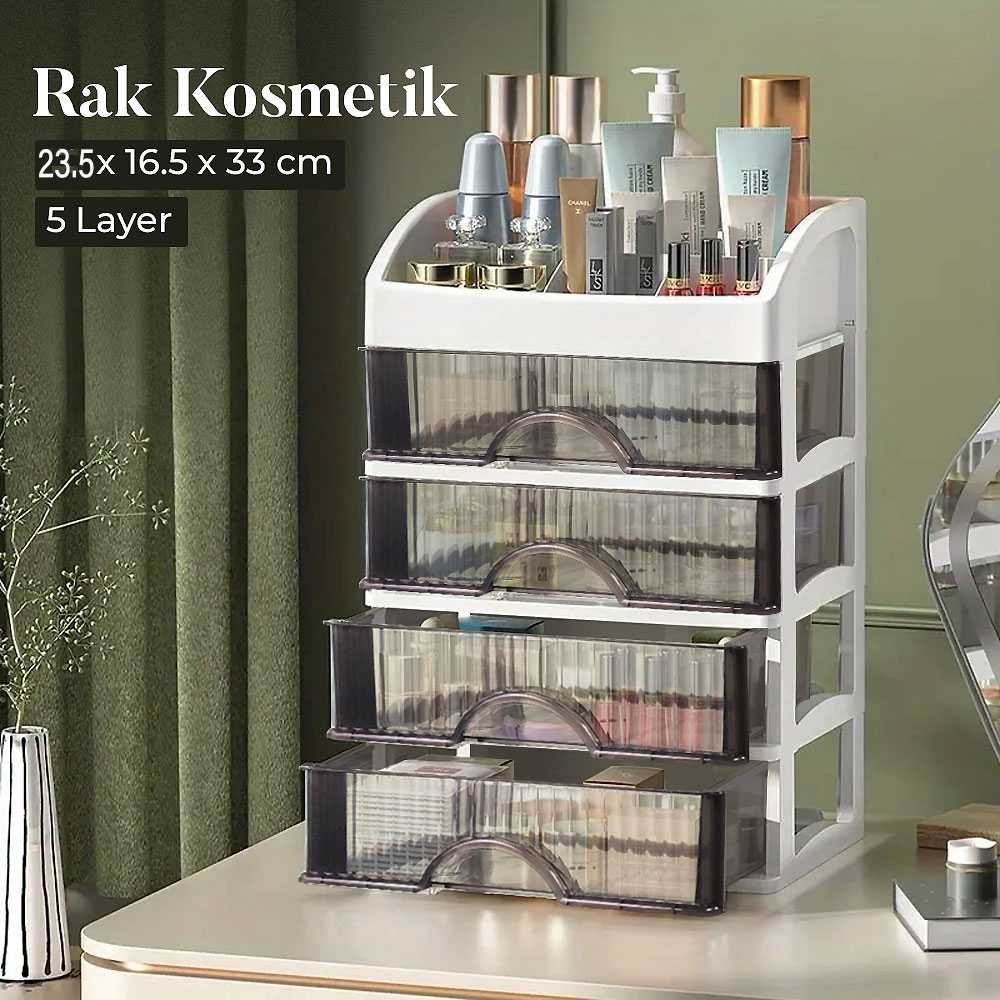 Rak Kosmetik Kotak Make Up Storage Box Organizer 5 Susun Tingkat