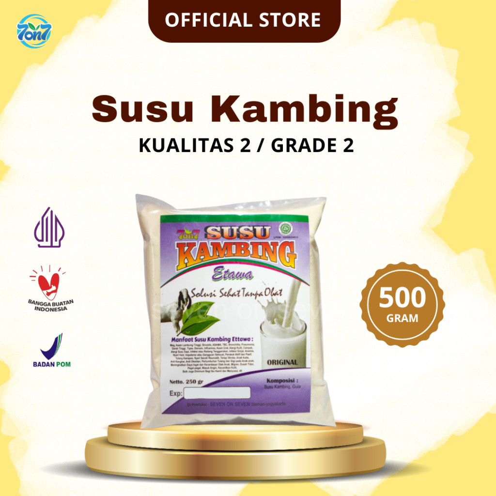 

Susu Kambing Etawa Bubuk 7on7 Kualitas 2 500 gr