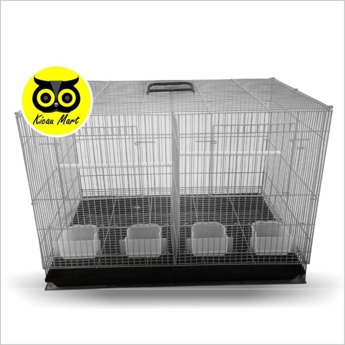 Sangkar umbaran kandang sekat size 60x40x42 sangkar kotak besi burung - PUTIH