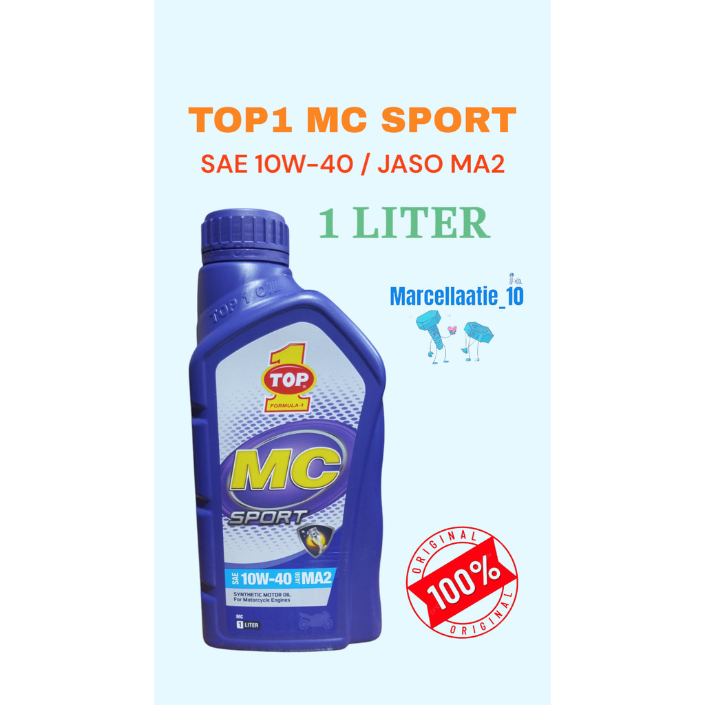 1 PCS OLI MOTOR TOP1 MC SPORT SAE 10W-40 JASO MA2 1L OLI TOP1 10W40 1LITER 1 LITER OLI TOP 1 ORIGINA