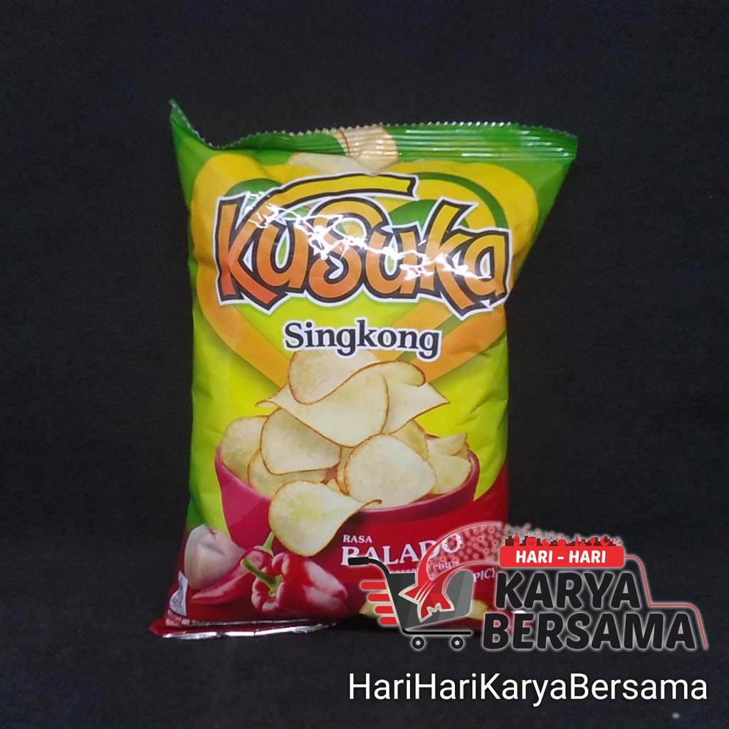 

MAKANAN RINGAN KUSUKA KERIPIK SINGKONG RASA BALADO SPICY 60GR