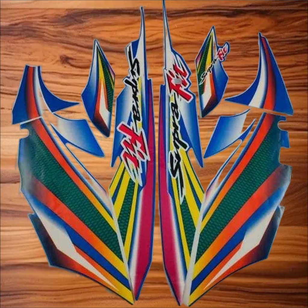 Striping Stiker Honda Supra Fit 2003 2004 - Supra Fit Lama Biru Full Murah