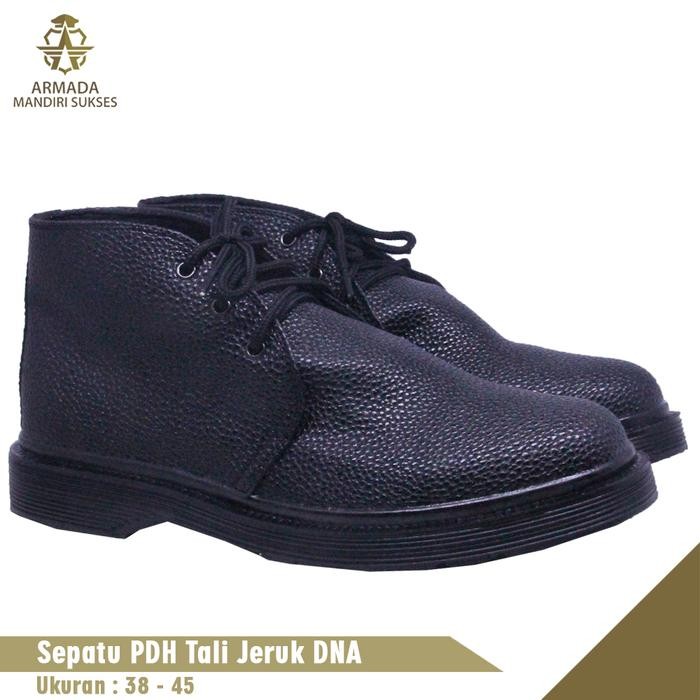 Sepatu PDH Kulit Jeruk - Sepatu Dinas Kulit Jeruk - Sepatu Kulit Jeruk Hitam Shoes - 38