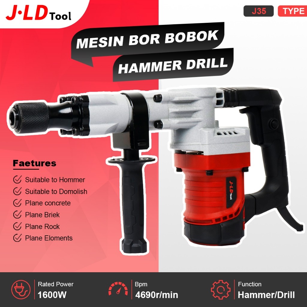 JLD Mesin Jack Hammer Drill Rotary Hammer Drill Mesin Bor Beton Listrik Electric Hammer Bor Tembok R