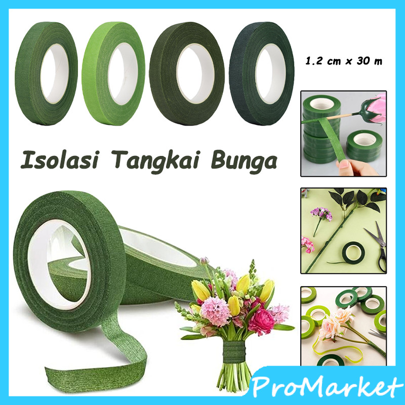 Floral Tape Roll 30 yard / Selotip Daun Hijau / Flower Tape/ Solasi Bunga