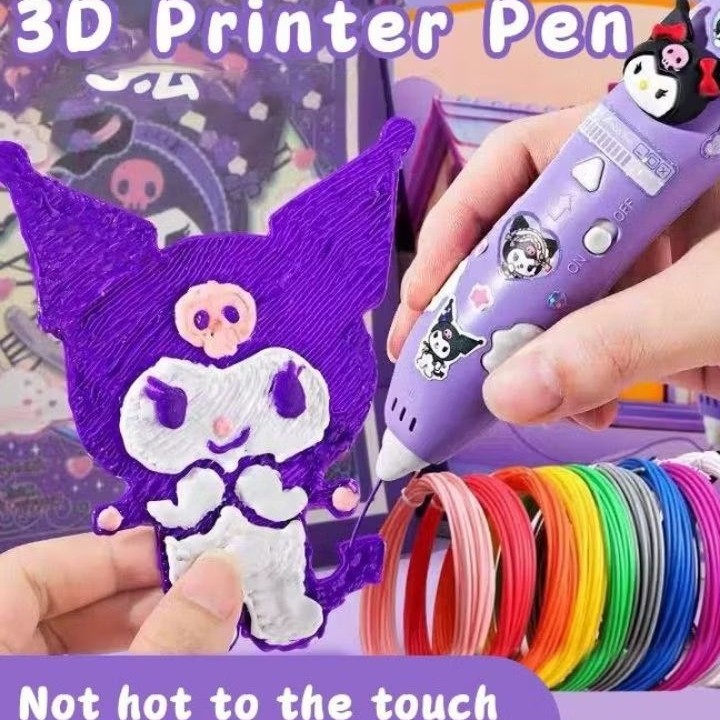

3D Pen Pena Printer Cetak 3D Hello Kitty, Kuromi, Melody, Cinnamoroll