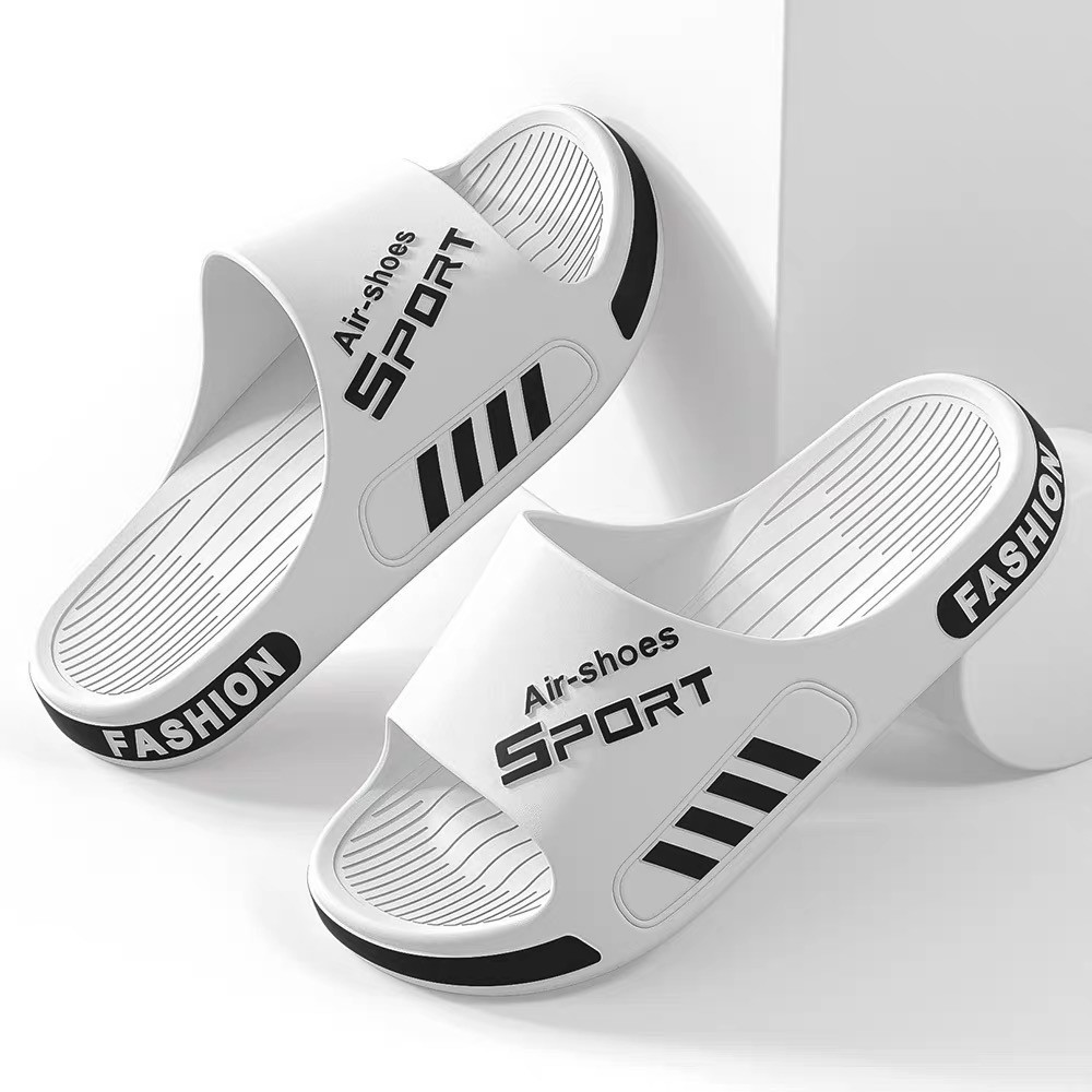 Sandal pria gaya Korea 2025, sol karet tebal, terbuat dari bahan EVA, sandal pantai