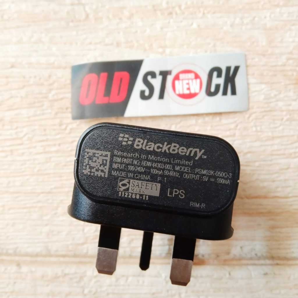 NOS/ORIGINAL KEPALA CHARGER BLACKBERRY KAKI 3 WARNA HITAM 5V 550m