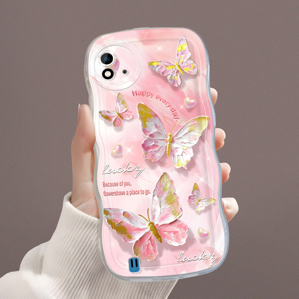 Realme C11 2021 C20 C20A Hp Casing Handphone Silikon Softcase Untuk Pink Butterfly 4927 Soft Phone C