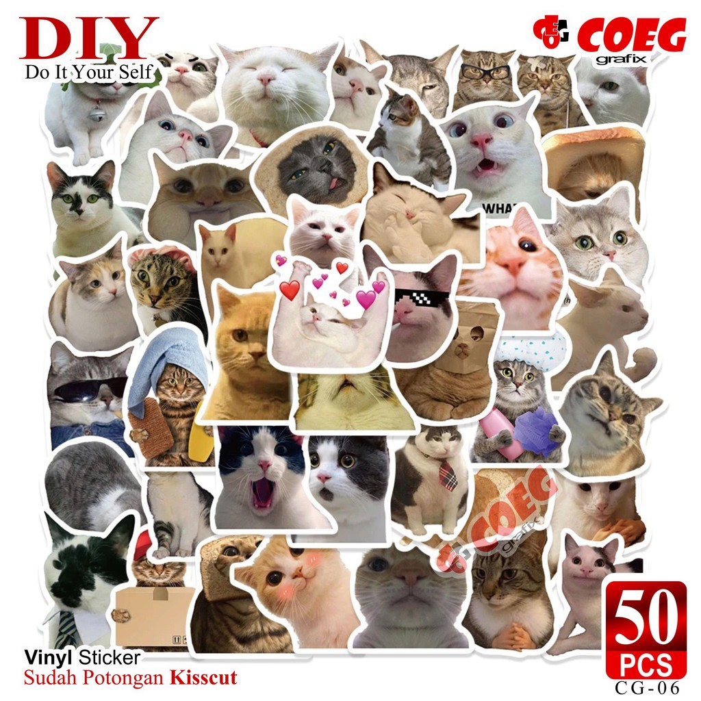 

Sticker Pack Kucing Meong Kocheng Isi 50 Pcs Vinyl & Hologram (Code CG-06) – Anti Air & Sudah Dicutting