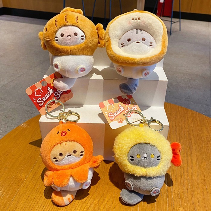 TOKKADO Miyo Keychain Gantungan Kunci Boneka Cat Kucing Cemilan Snack Lucu - Takoyaki