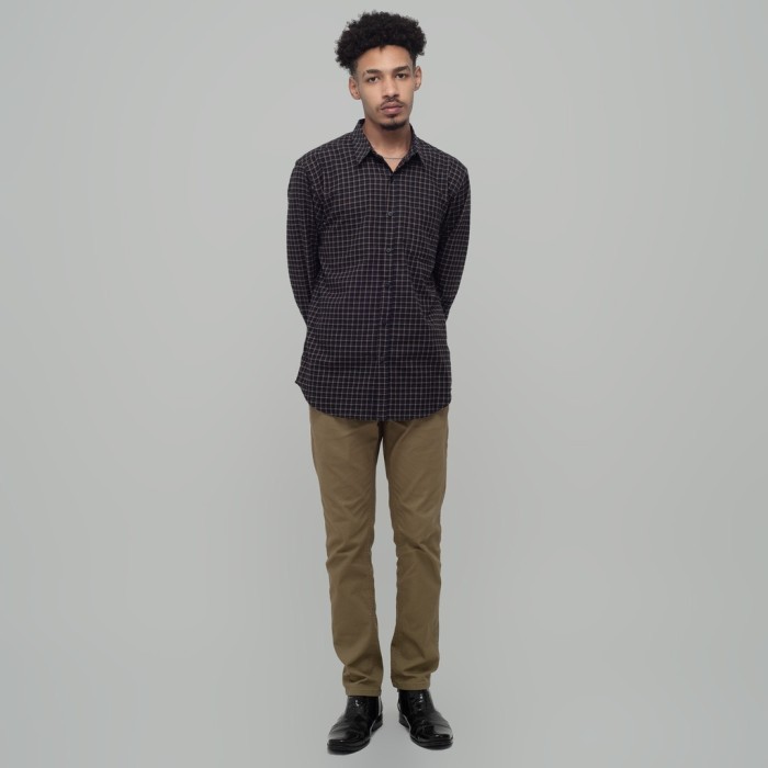 ✔WY.SY✔ - PROMO Benhill Kemeja Gamis Couple Flannel Kotak Hitam 1227-11230 - Kemeja, XL