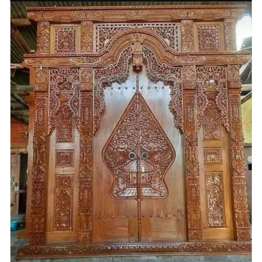 Pintu Gebyok Ukir Kelir Wayang Kayu Jati Jepara