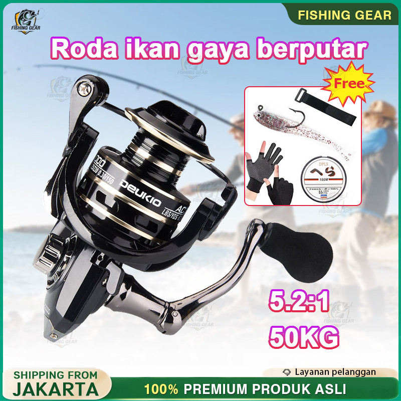 Reel Pancing Deukio Reel Spinning Saltwater AC2000-7000 Fishing Reel 12kg Max Drag 5.2:1 Speed Ac Me