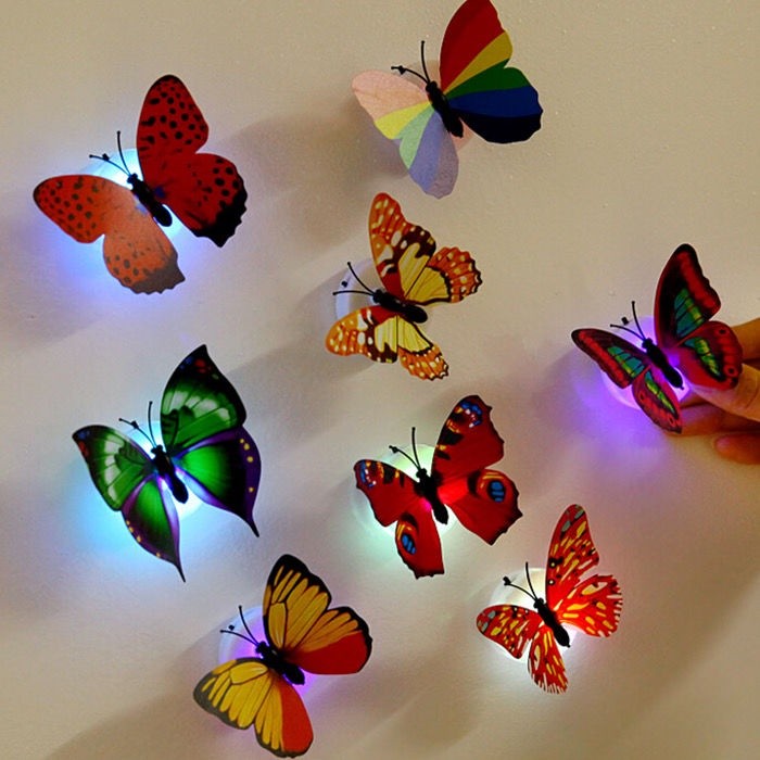 Lampu Kupu Kupu LED Bercahaya/Kupu Kupu Dekorasi/Butterfly LED/Lampu Hias Kupu Kupu/LED Lampu Hias K