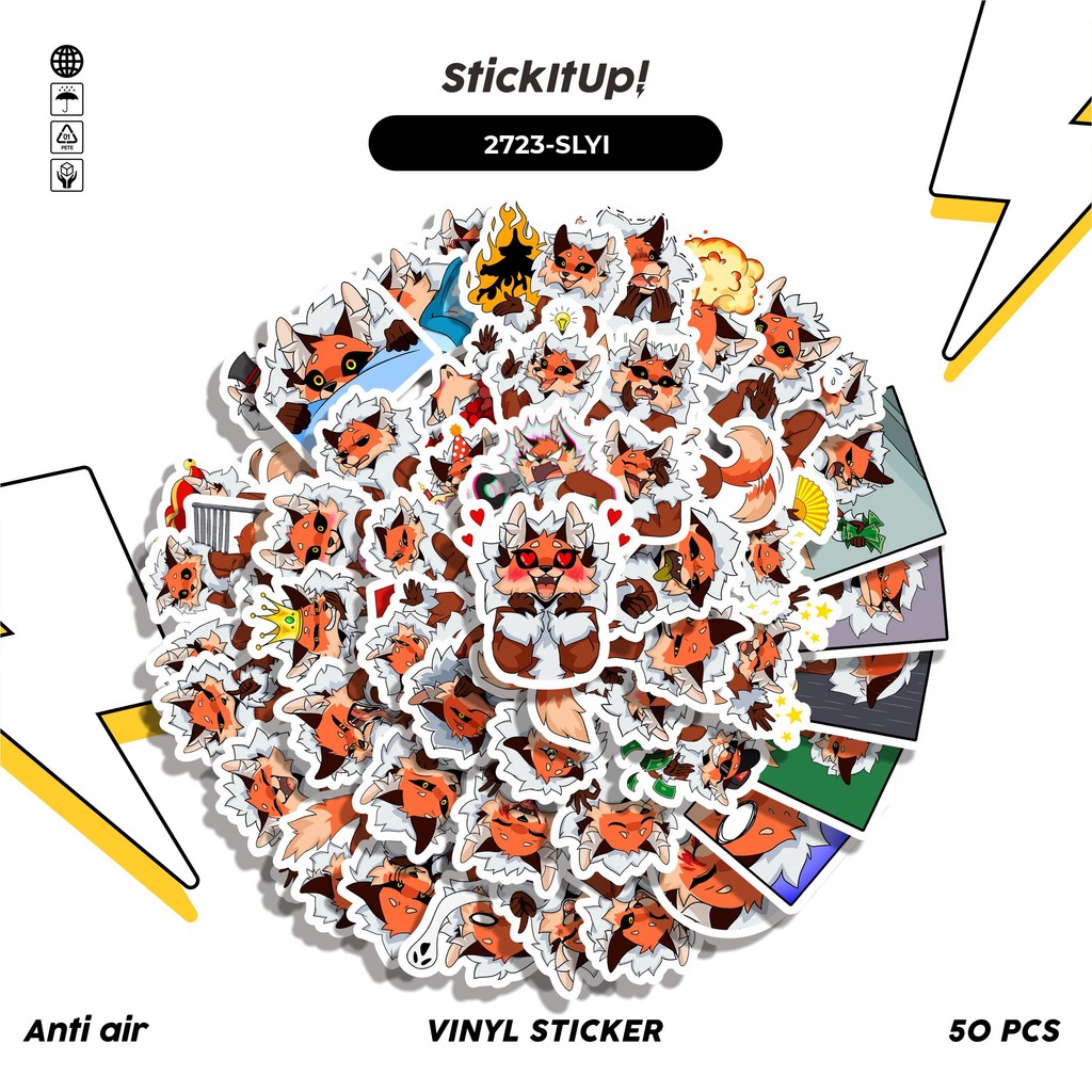 

COD✨ 50 Pcs Stiker FUNNY CHARACTER SLY THE FOX Lucu Anti Air Untuk Dekorasi Notebook Sepeda Skateboard Handphone DIY