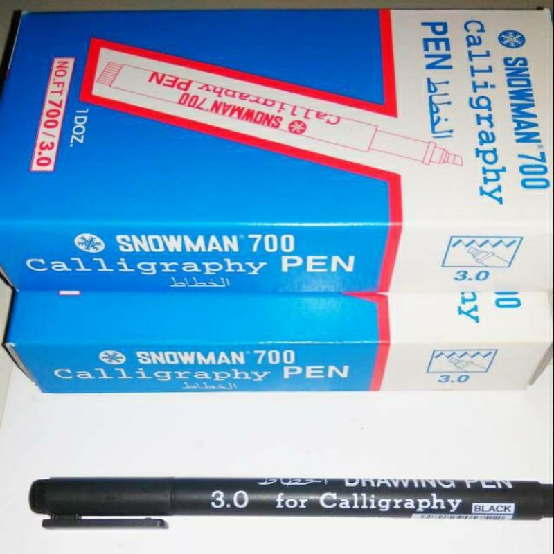 

SNOWMAN 700 Calligraphy pen kaligrapi pulpen 3.0 original black hitam