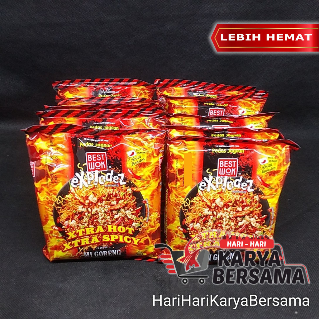 MIE INSTAN BEST WOK MIE GORENG EXTRA HOT EXTRA SPICY PACK 10'S X 75GR