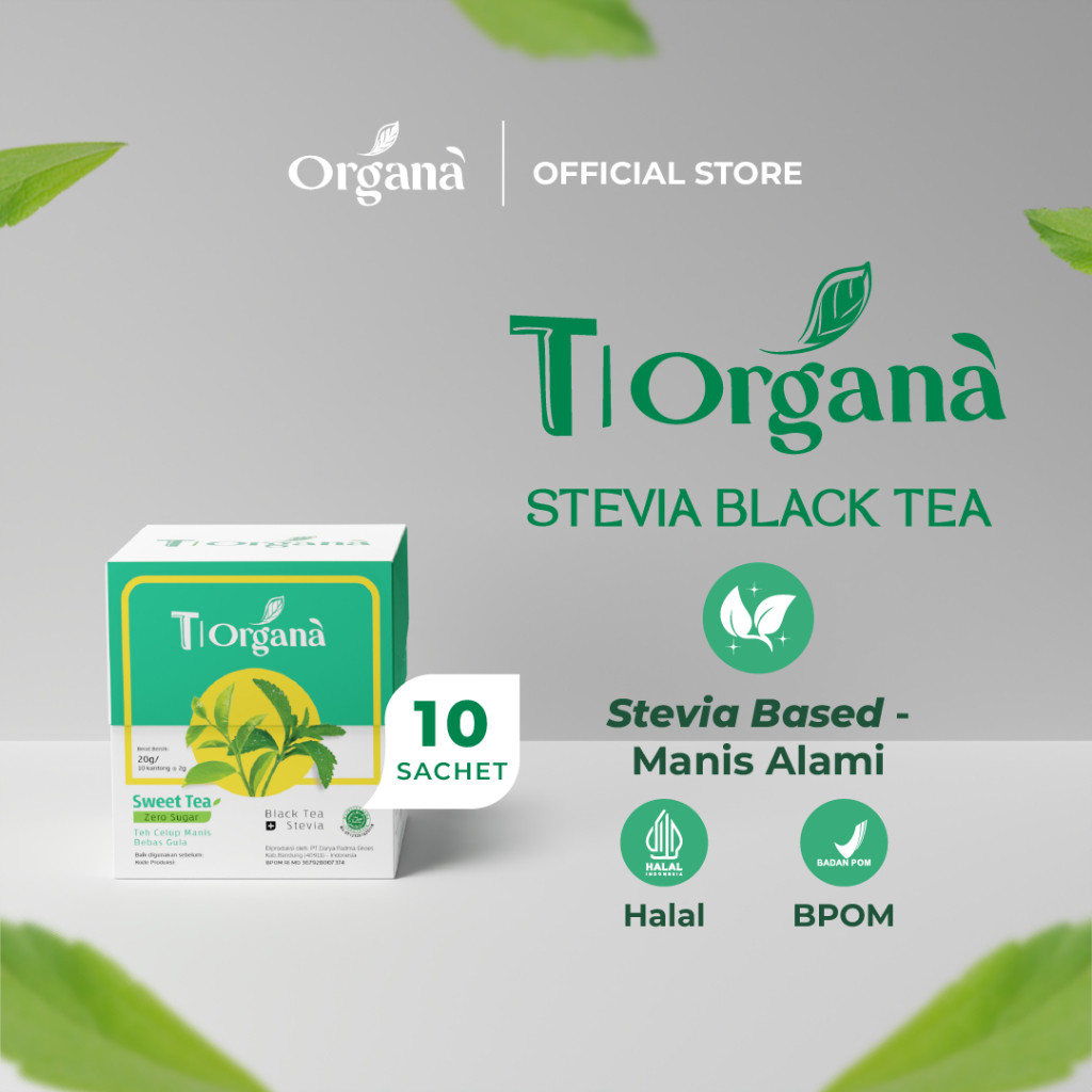 

1 kotak T|Organa - Teh Stevia Teh Manis Tanpa Gula Isi 10 Tbag