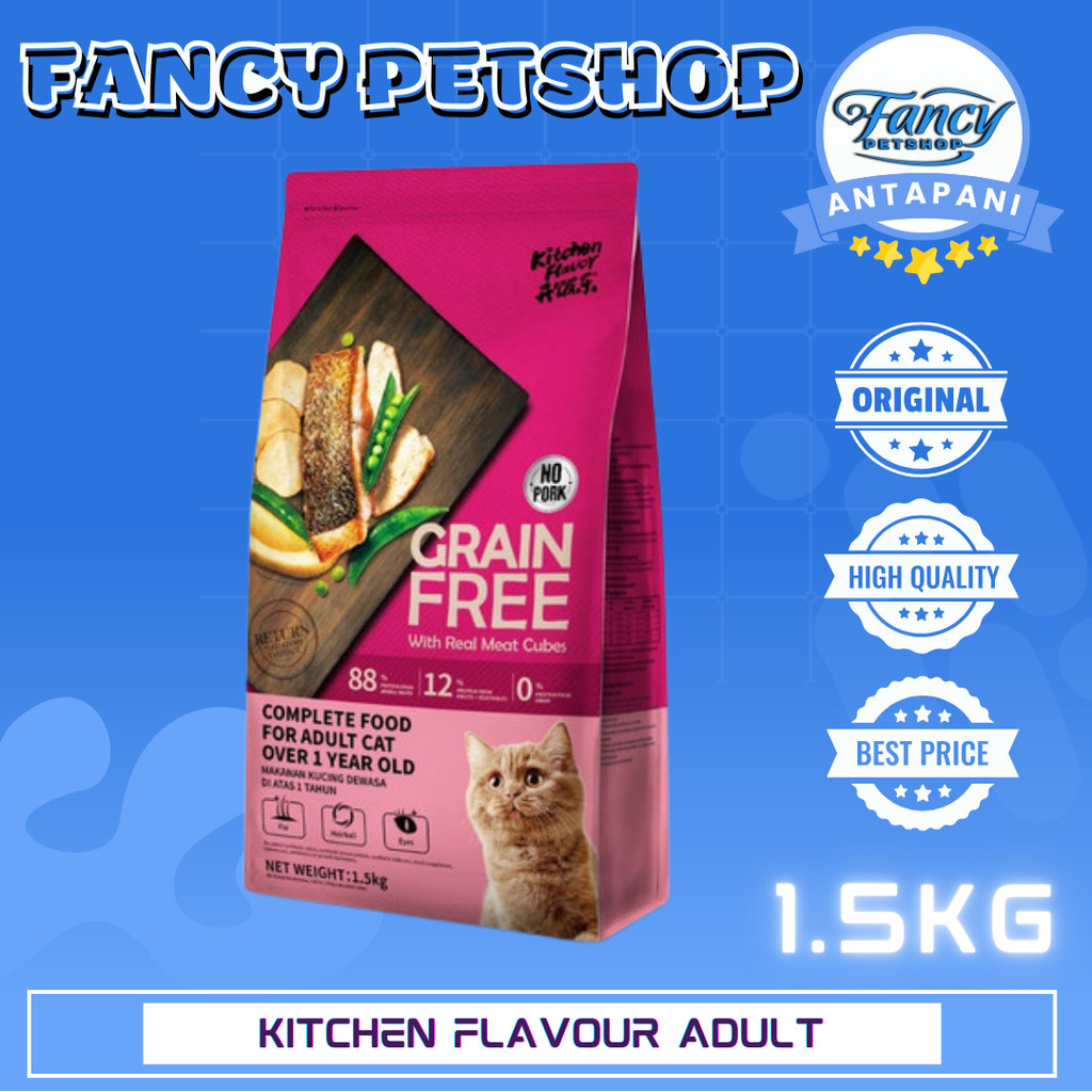 Kitchen Flavour Adult Grain Free Cat Food Dry Makanan Kucing 1.5 KG