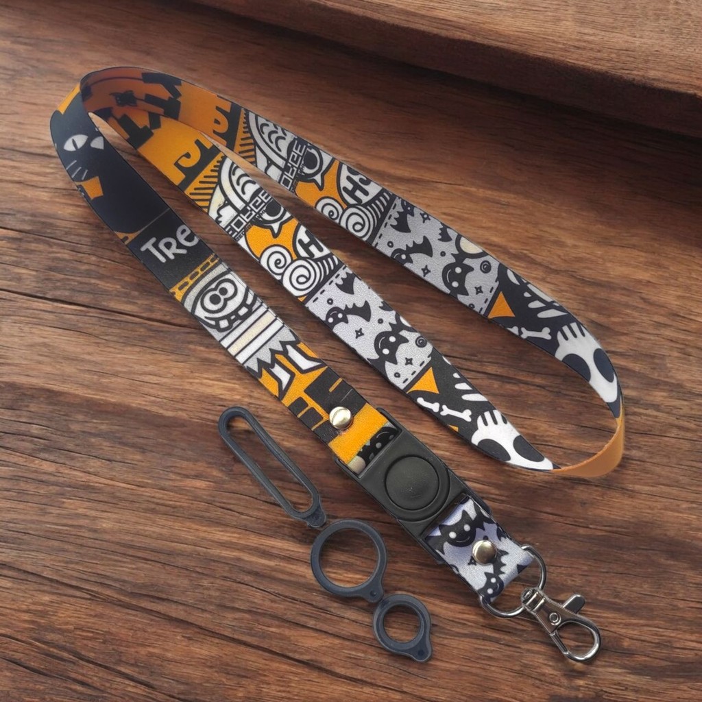 

Lanyard 2 Cm Motif TREE YELLOW Name Tag Bonus 3 Karet