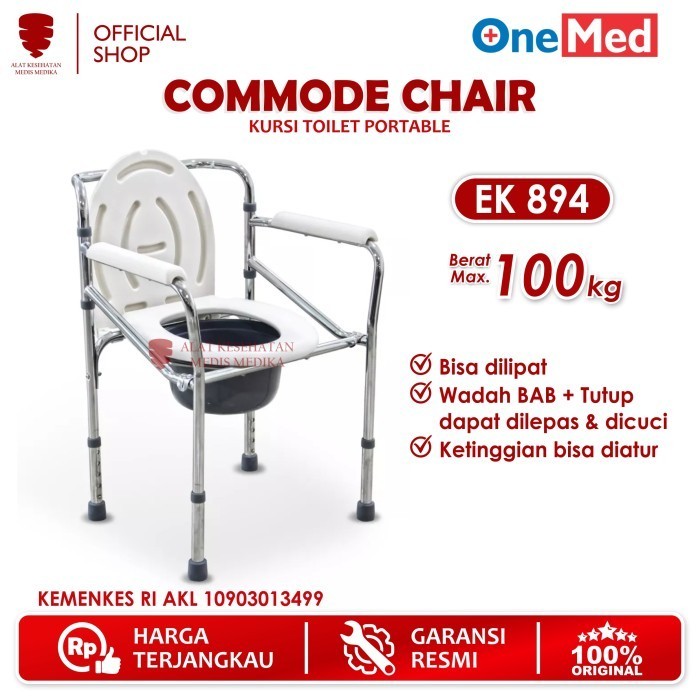 Kursi Toilet BAB Commode Chair Tanpa Roda Bongkar Pasang Gea Onemed Medis