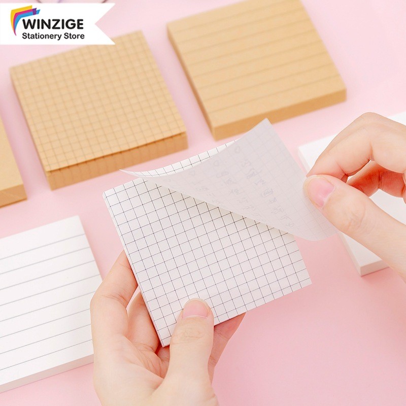 

Winzige Sticky Notes Memo pad 75*75mm Sticky Note Garis Kotak Kraft Simple Alat Tulis stiky note 50 Lembar school stuff stationery perintilan sekolah