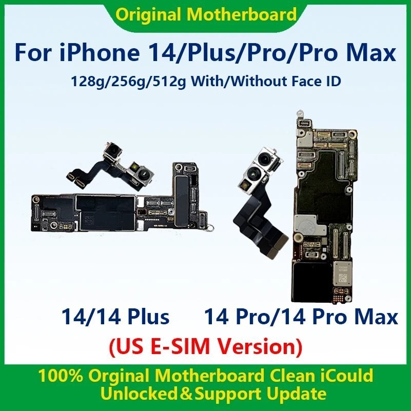 100%Working Fully Tested Mainboard For iPhone 14 Pro Max Original Motherboard With Face ID Unlock Cl