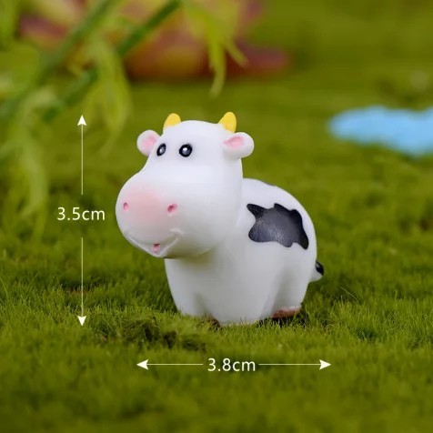 MAINAN MINIATUR HEWAN SAPI PAJANGAN MOBIL DEKORASI TOPPER KUE LUCU - SAPI 2