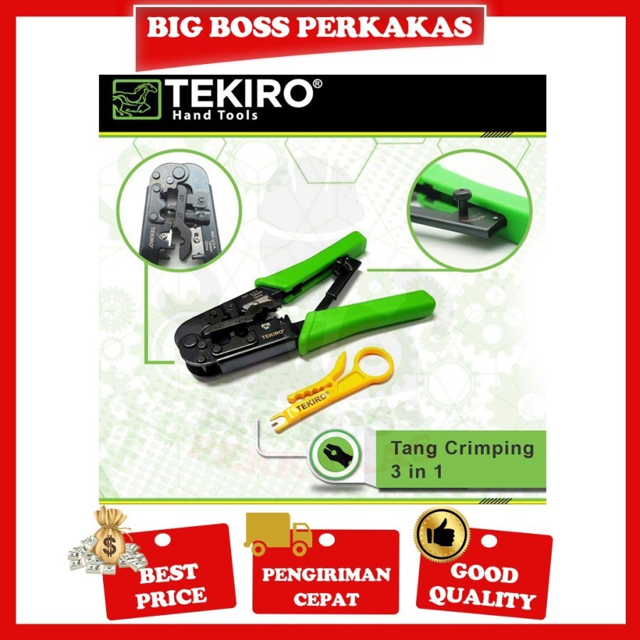 TEKIRO TANG CRIMPING / TANG KRIMPING RJ45 & RJ 11 3 IN 1