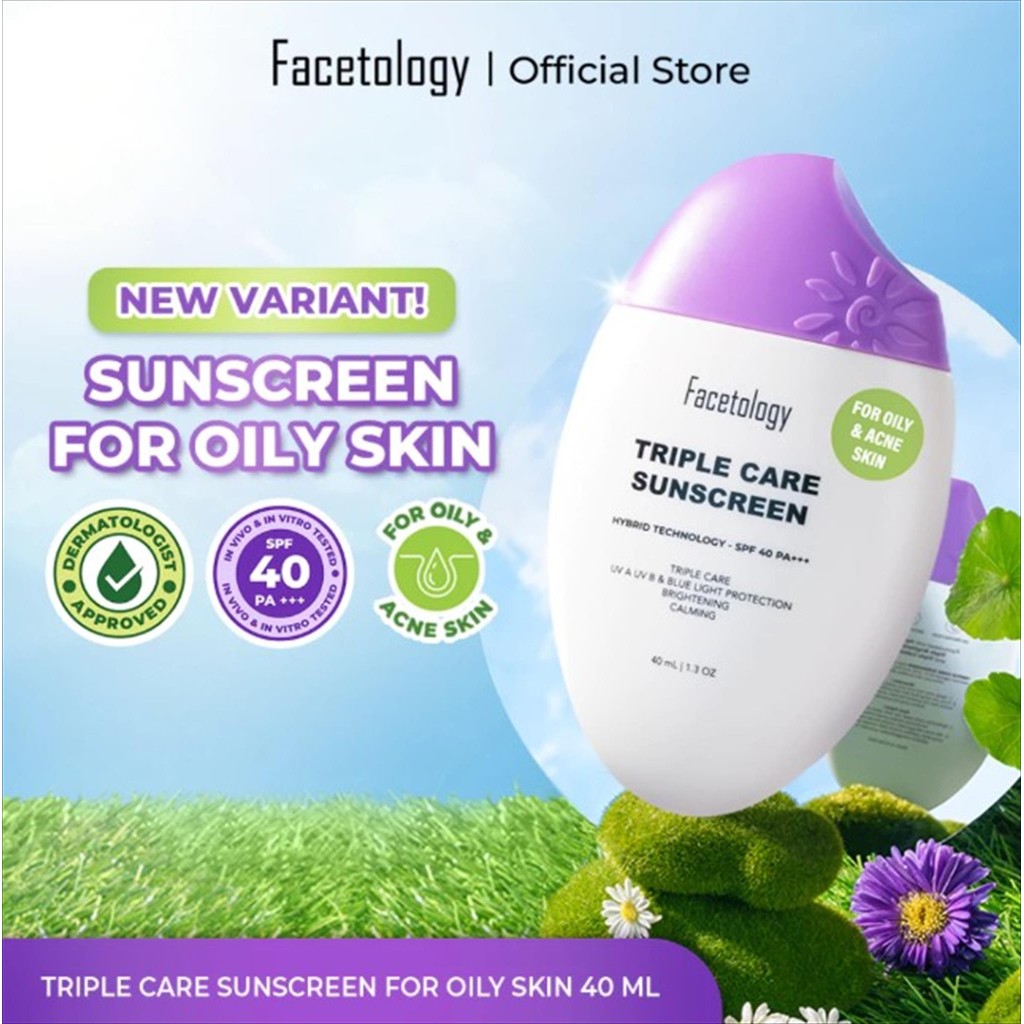 Facetology Triple Care Sunscreen For Acne & Oily Skin SPF 40