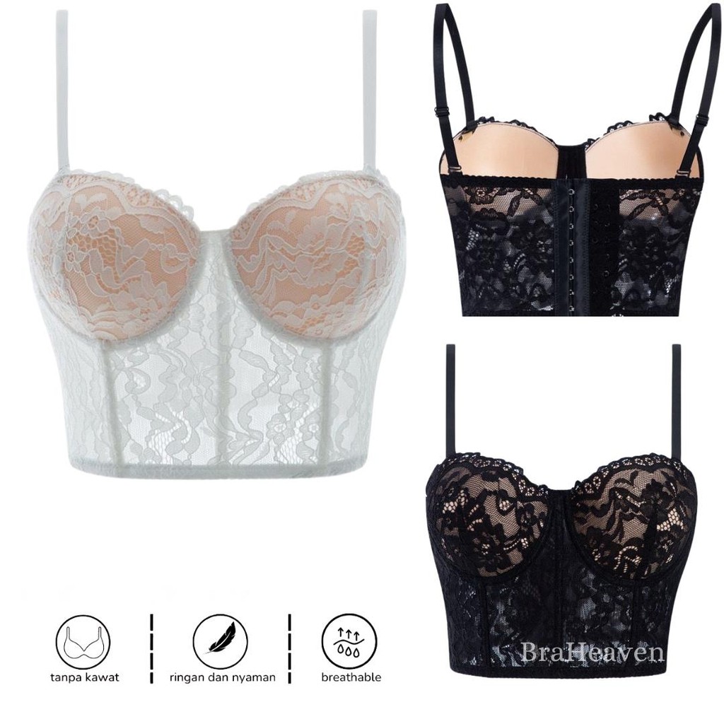 Bustier Top Lingerie Bustier Set Sexy Corset Bra Wanita