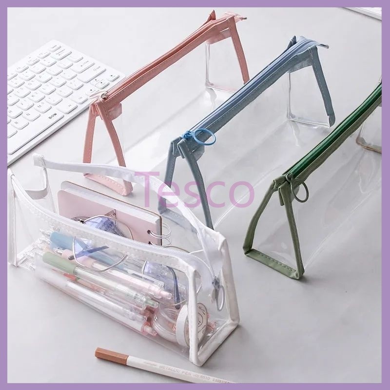 

Tesco Tas alat tulis transparan/kotak pensil transparan/tas kosmetik