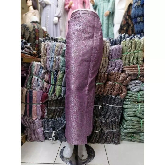 Kain Songket Rok Span Bawahan Kebaya Modern Aneka warna - Maroon Gold, Size 01