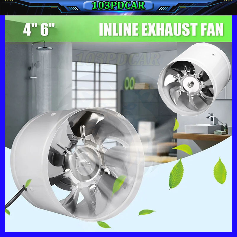 4Inch/6Inch Inline Duct Exhaust Fan Booster Exhaust Blower Air Cooling Vent Metal Blades Blower ​Boo