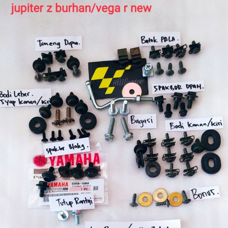 COD / Promo / Diskon / baut lengkap full body vega r new/baut ful bodi vega new Motorcycle