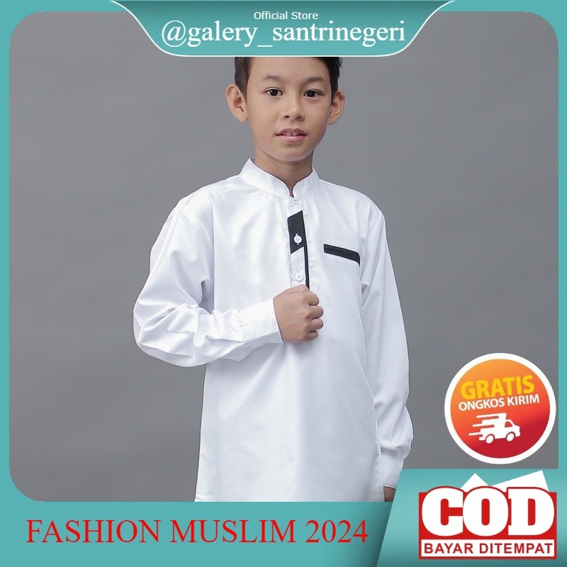 NEW Bajukoko Anak Lengan Panjang Original Elrumi Usia 2-12 Tahun Warna Putih