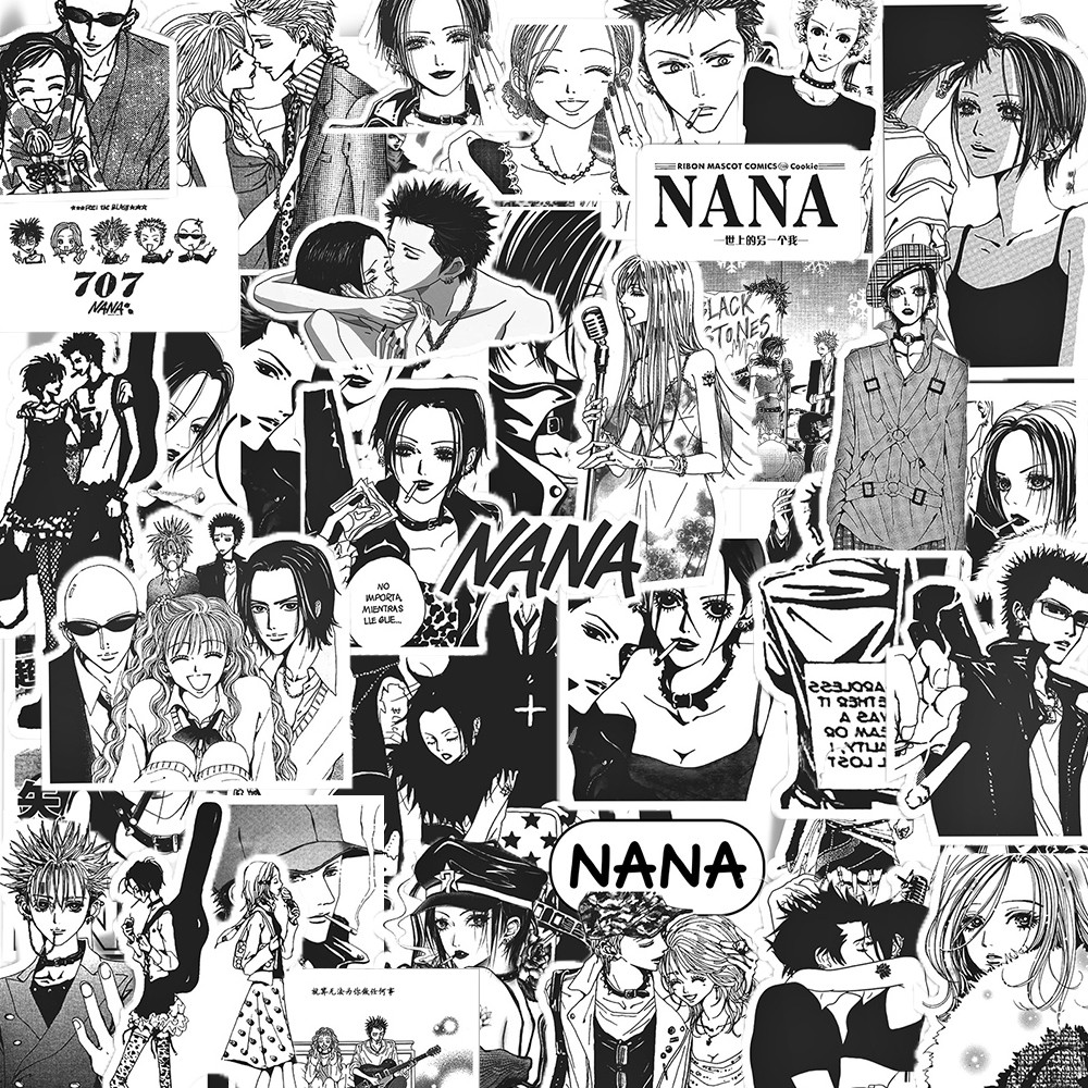 

10/30/65pcs Black White Anime NANA Graffiti Stickers Cool Sticker Decoration Phone Case Water Bottle Notebook Waterproof Decals