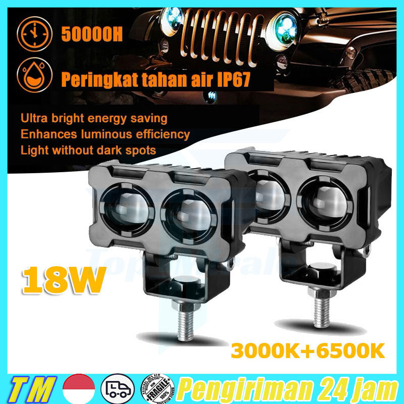 Harga Terbaik Lampu Tembak Lampu Sorot 2 Mata SQL CR7 Lampu tembak LED Laser SQL OWL 2 Mata Putih Ku