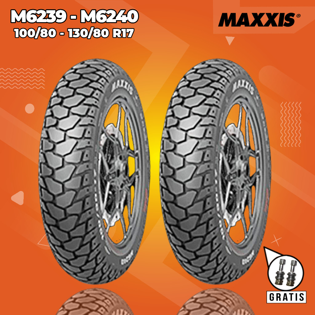 Paket Ban Motor Adventure MAXXIS 100/80 + 130/80 Ring 17 Tubeless