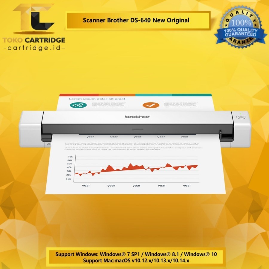 Mesin Scanner DS640 Compact Mobile Pemindai Document Scanner New Baru