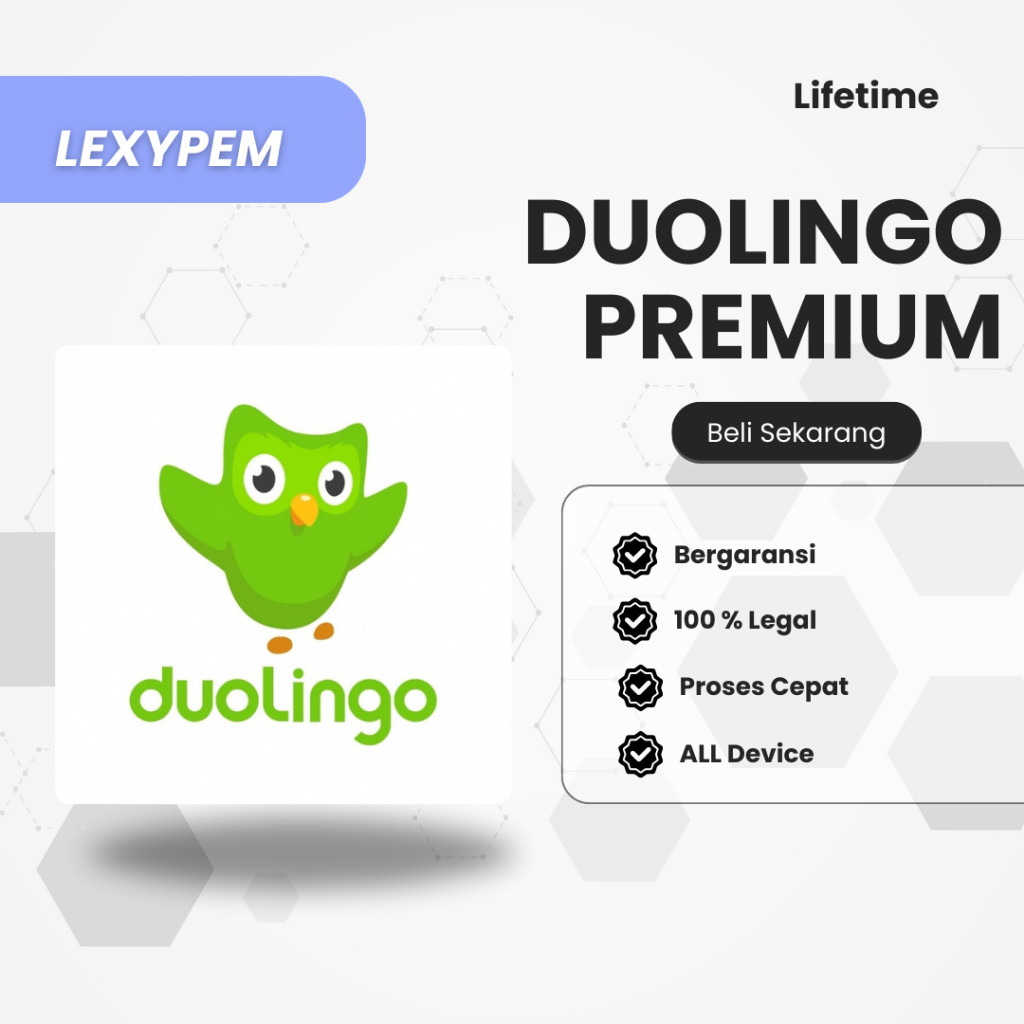 -APL- Lifetime Duolingo Super 1 Tahun - Belajar Bahasa Aplikasi Murah