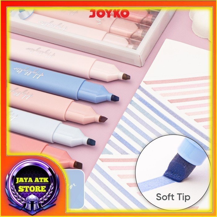 

Joyko Penanda Berwarna Highlighter HL-99 Textliner Stabilo Set Isi 6 Warna Pastel Colour